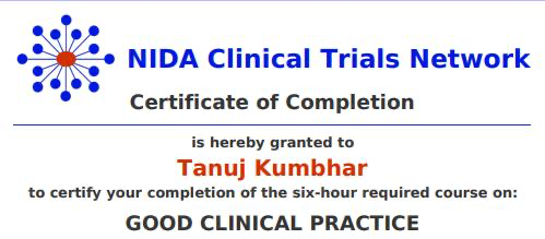Good Clinical Practice certificate